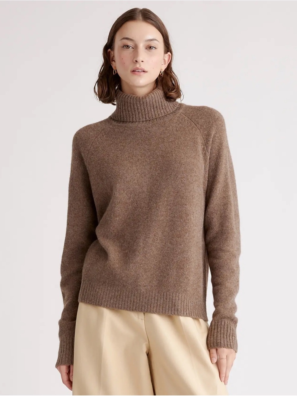Quince 100% Yak Wool Turtleneck Sweater - Brown - Picture 7 of 7